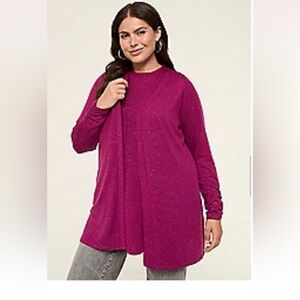 Lane Bryant Deep Red Open Front Cardigan